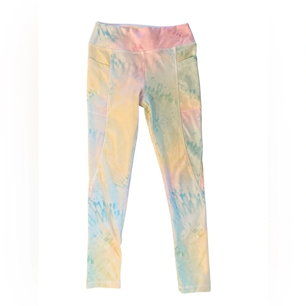 Girls Tye Dye Athletic Leggings, Size Youth Medium, Scorpio Sol
